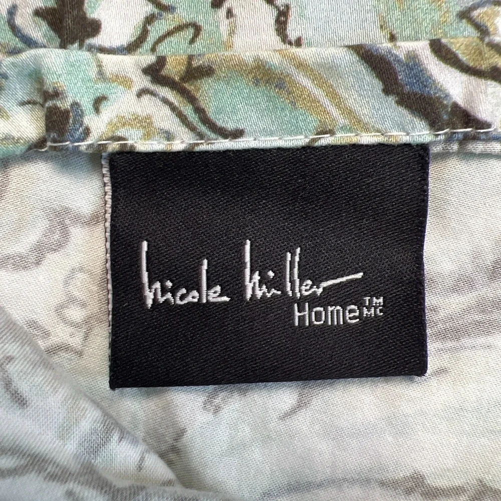 Nicole Miller Home Pillow Sham Cover Set 100% Cotton Multicolor Floral Printed